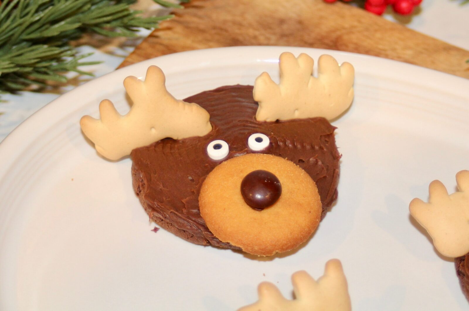 Chocolate Reindeer Christmas Cookies