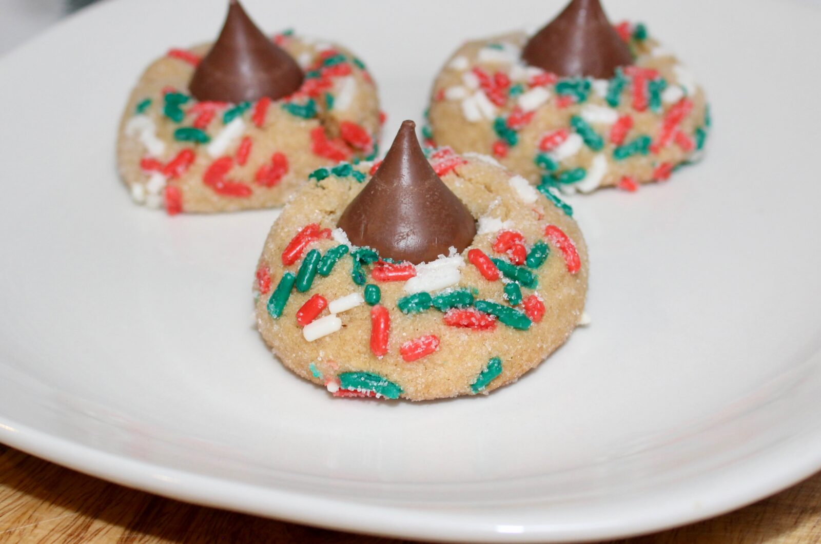Peanut Butter Blossom Cookies with Sprinkles